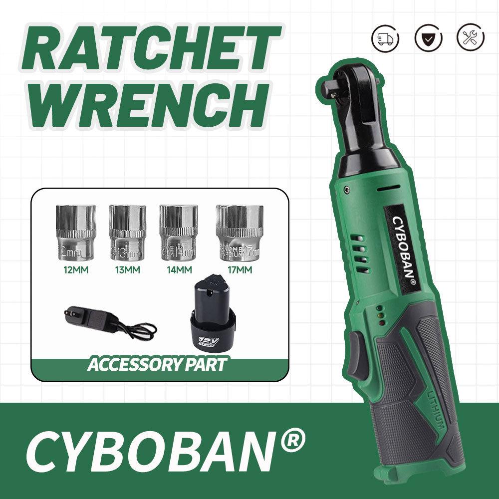 

12V wireless ratchet wrench set, 400 rpm, 3/8 inch powerful rotating tool, fast charging 12VWrench set+One battery