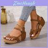 Summer Womens Roman Sandals With Thick Sole And Metal Studs For Casual Wear