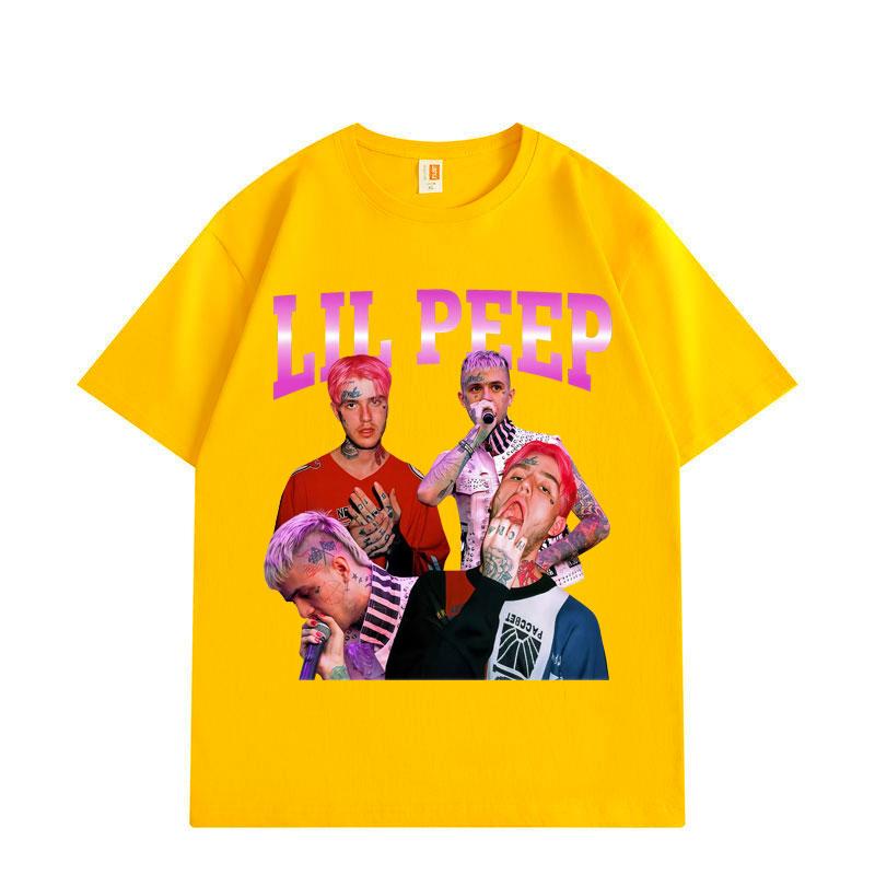 Koszulki z grafiką rapera Lil Peep Moda Hip Hop Krótki rękaw Koszulki Letnie Luźne Bawełniana Koszulka Unisex Y2k Streetwear