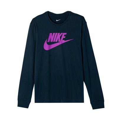 Swoosh Unifarbener Logo-Print Langarm Strickhemd Herren Oberteile Pfauen-Grün 708467-464