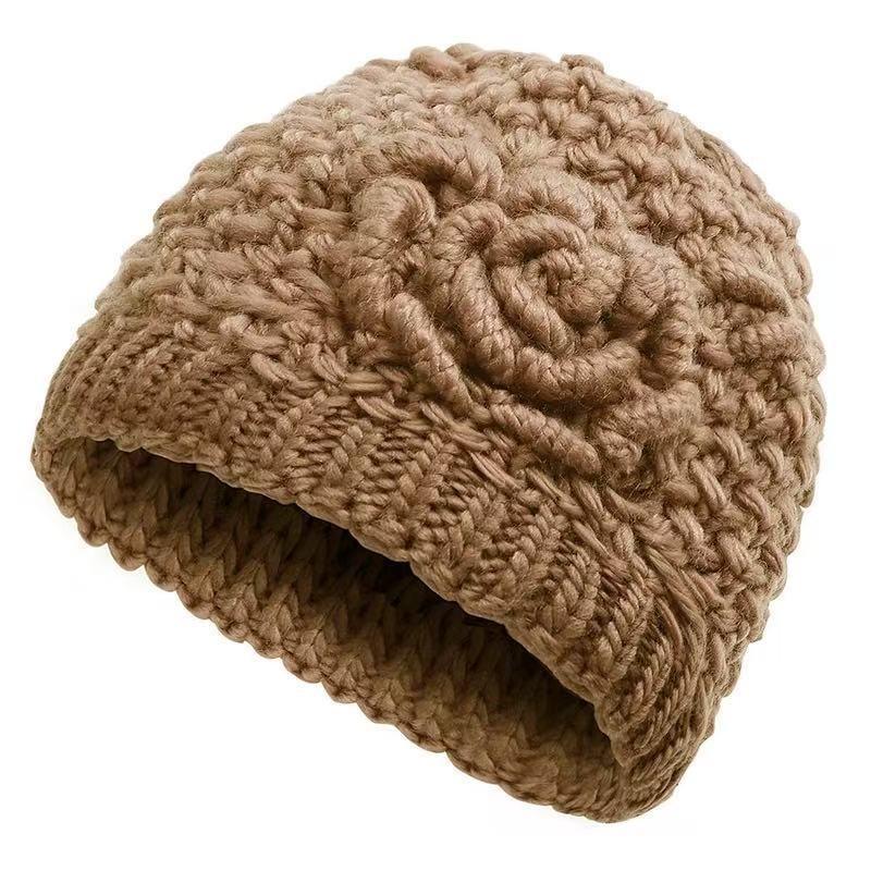 Medium Old Man Hat Female Winter Grandma Knitted Warm Wool Plush Mother Old Man Hat Cold Wind Thickened