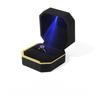 1 Pz Scatola Anello Gioielli LED Lusso Collana Ciondolo Regali Espositore Con Luce Per Proposta Fidanzamento Matrimonio Astuccio