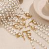 Stainless Steel Freshwater Pearl OT Buckle Necklace Bracelet Set Simple Gold Plated Necklace Bracelet