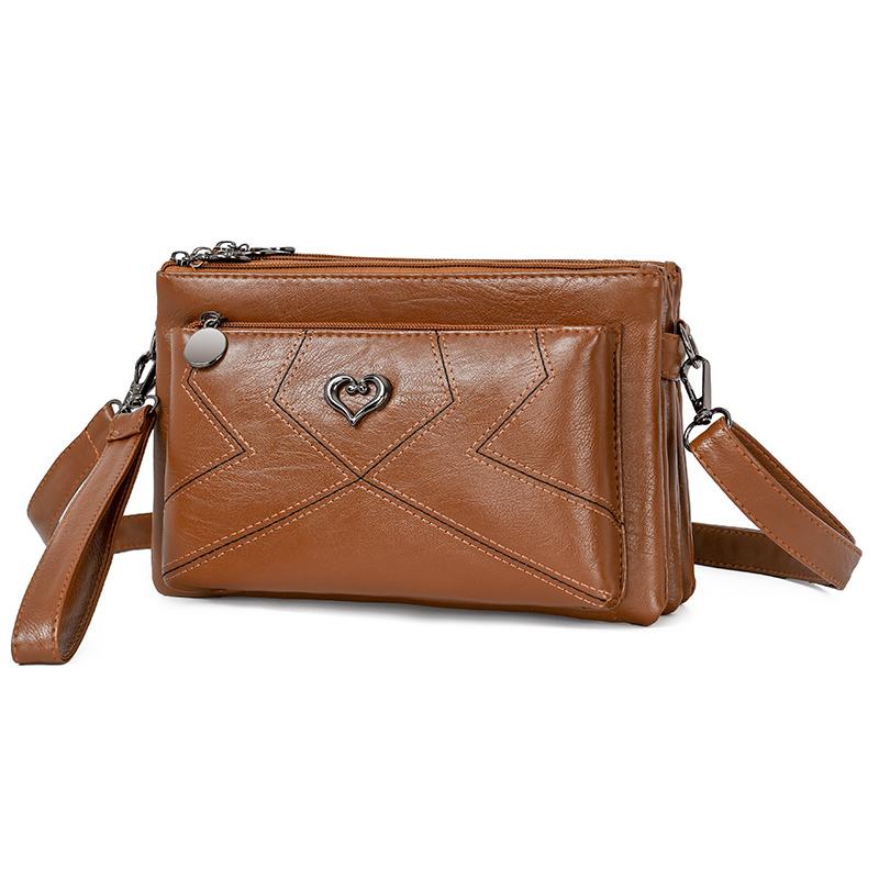 

Многослойная сумка через плечо большой емкости из мягкой кожи для женщин, сумка через плечо для матери коричневый