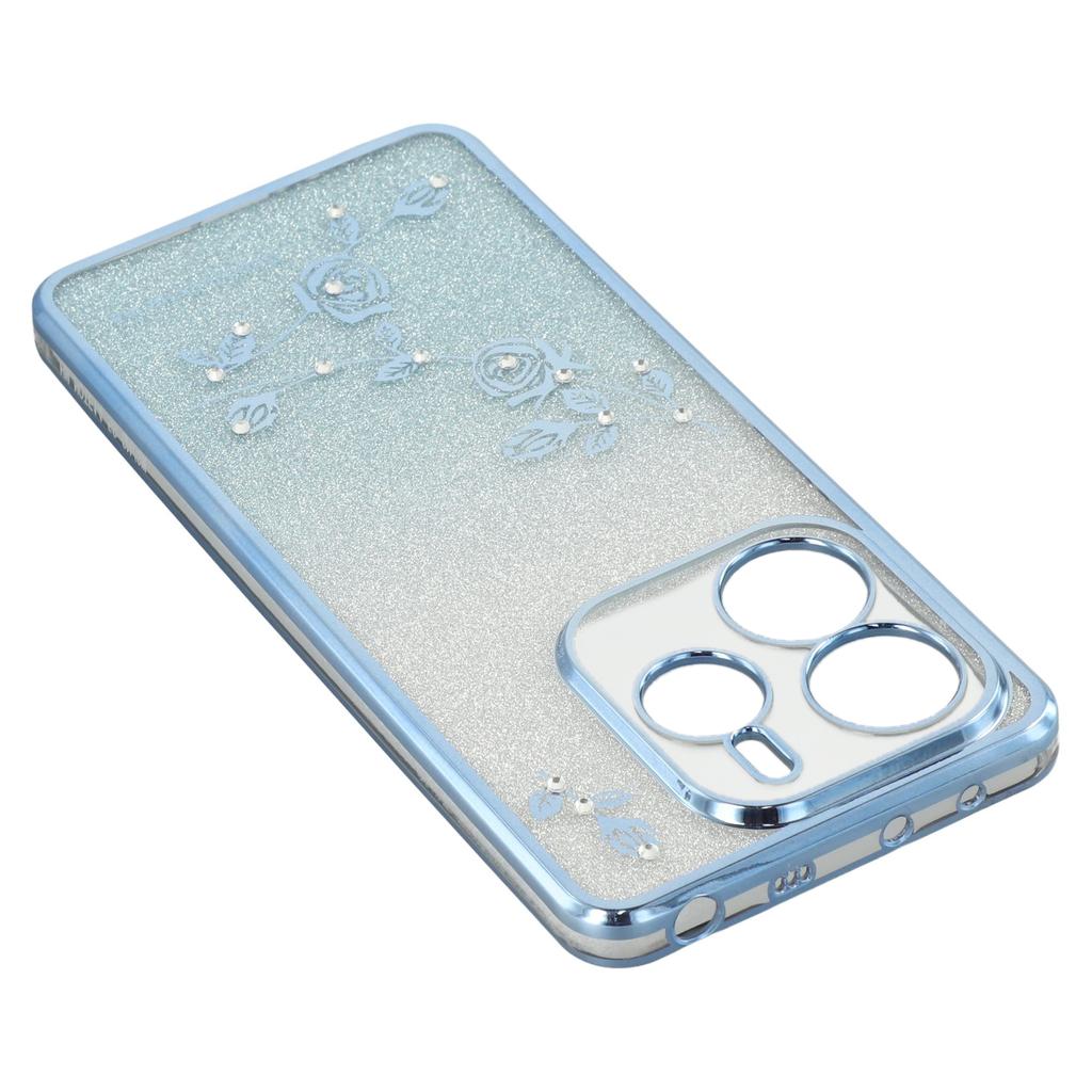 KADEM Dla Xiaomi Redmi Note 14 4G (163.25mm) Etui Wzór Kwiatowy TPU Gradientowe Pokrowiec na Telefon ze Sznurkami