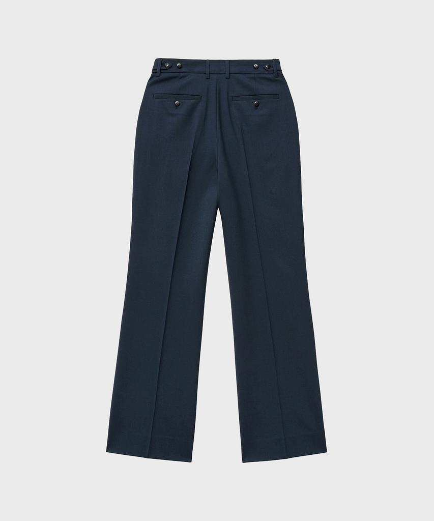 Noir Light Wool Flare Slacks (Teal Blue)