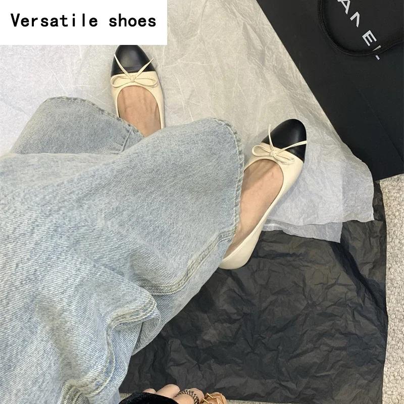 Nazouvací dámské boty Mary Jane Módní Mělké S motýlkem Dámské Pohodlné Mix barev Chůze Baleríny Obuv