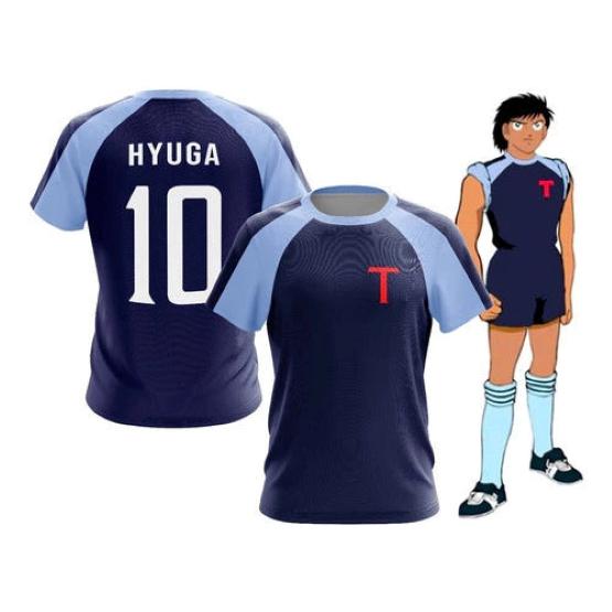 Hyuga Lenders Tsubasa Animation Cartoon Anime Football Soccer T-Shirt Nation Jersey Japan Print Sport Vintage Short Sleeve Uniform Cosplay Unisex Men