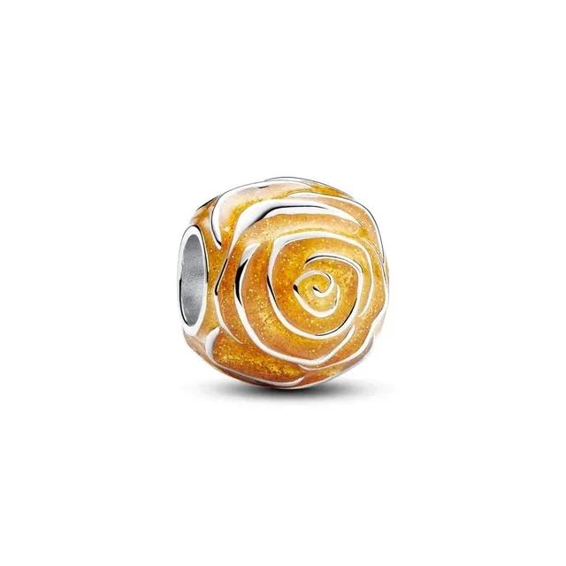 Placcato Oro 18K Rame Fascino Infinito Amore Adatto Bracciale Originale Ciondolo Cuore Madre Fiore Perla San Valentino