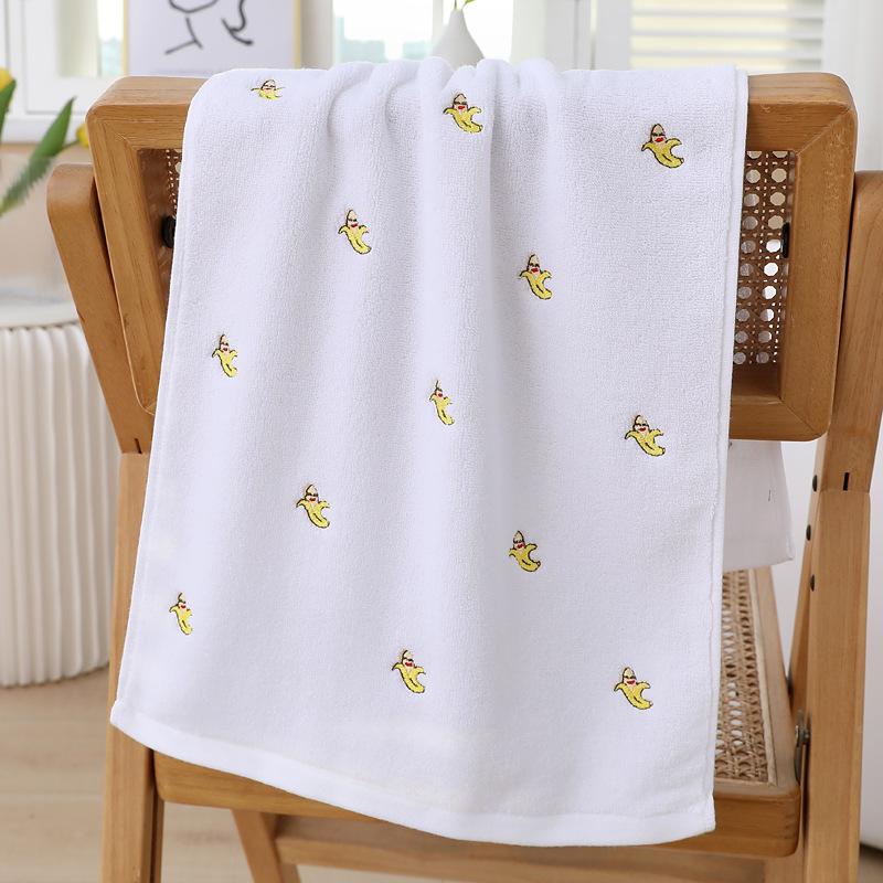 Cotton Avocado Banana Towel Embroidered Soft Absorbent Skin Friendly Face Hand Towels for Adults Kids Bathroom Beach Spa