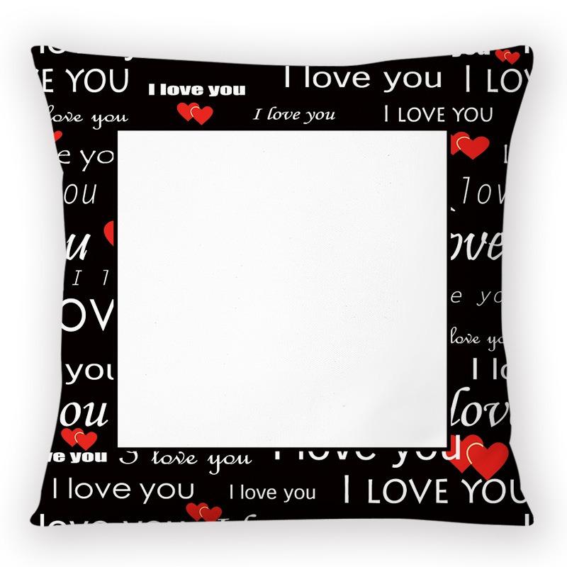 Custom Photo Pillow Case Diy I Love You Print Peach Skin Cushion Cover Valentine Gift For Couple Bedroom Sofa Decor 45X45
