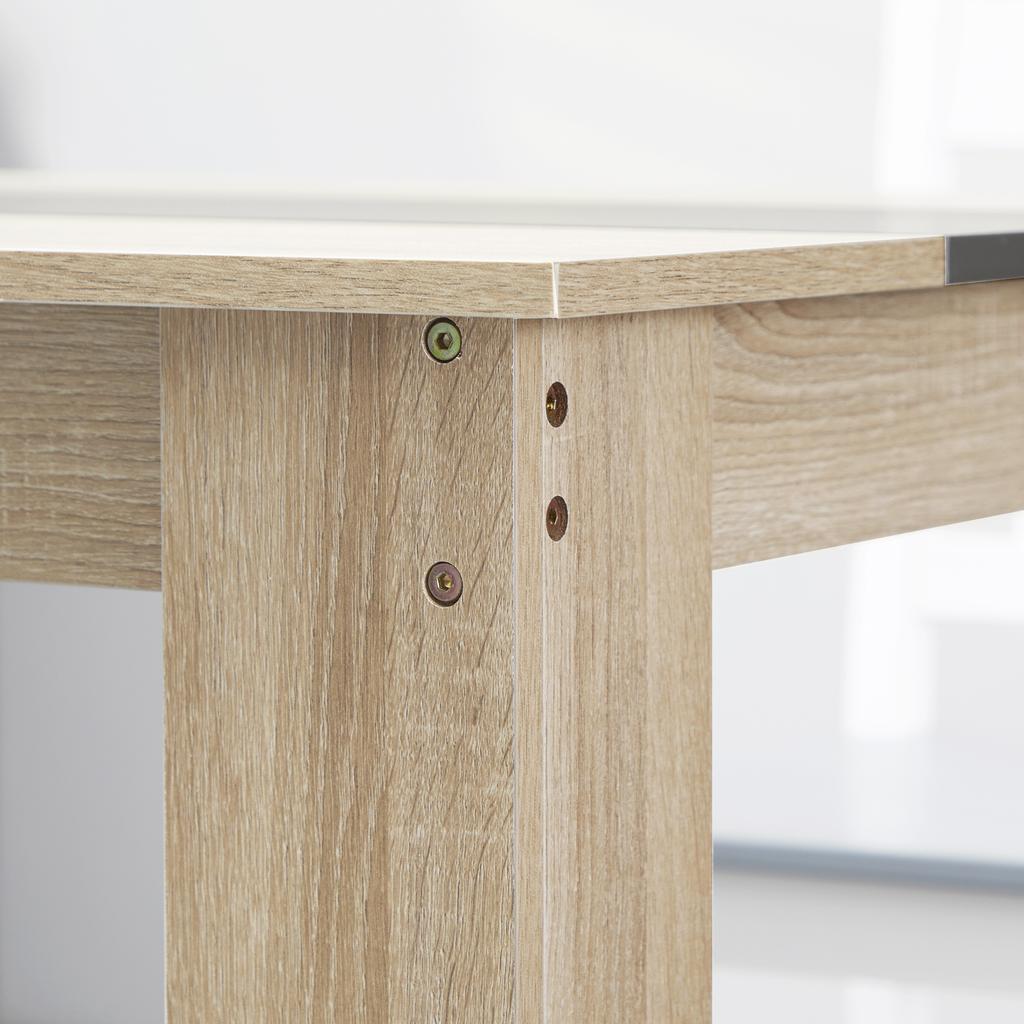 Dining Table Kitchen Table Modern Design with Large Top 2-4 People In Wood Dim. 120L X 69W X 75H Cm