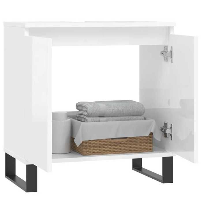 VidaXL Armoire de bain blanc brillant 58x33x60 cm bois d'ingénierie 831590