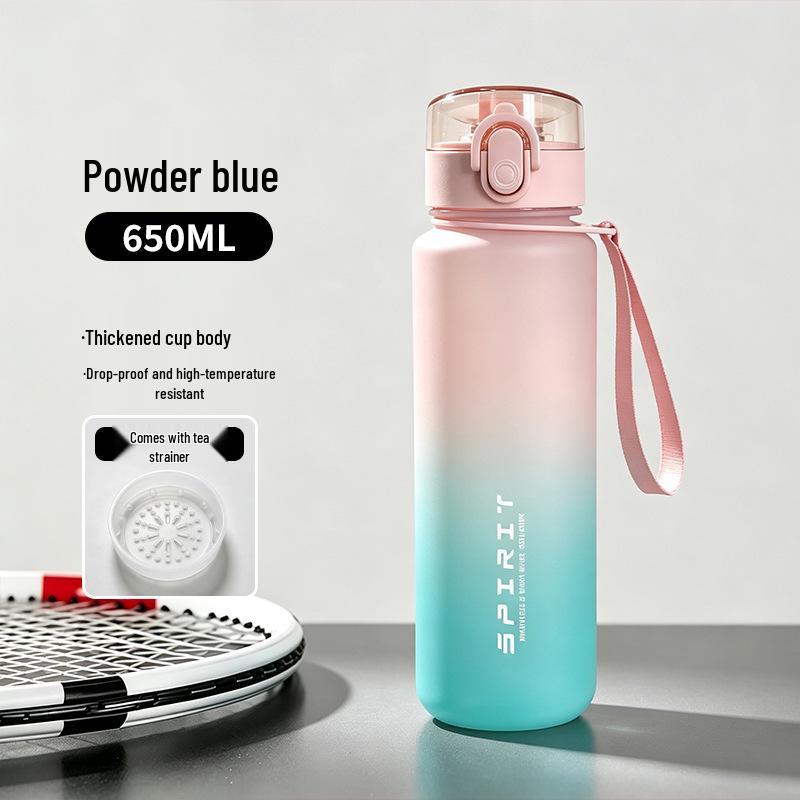 Drop-Proof Gradient Sports Water Bottle - Large Capacity, Portable, Flip-Top Lock, High Appearance Value, Essential Summer Plastic Cup