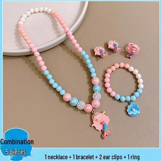 Frozen Princess Kids' Necklace & Bracelet Gift Set for Christmas or Birthday