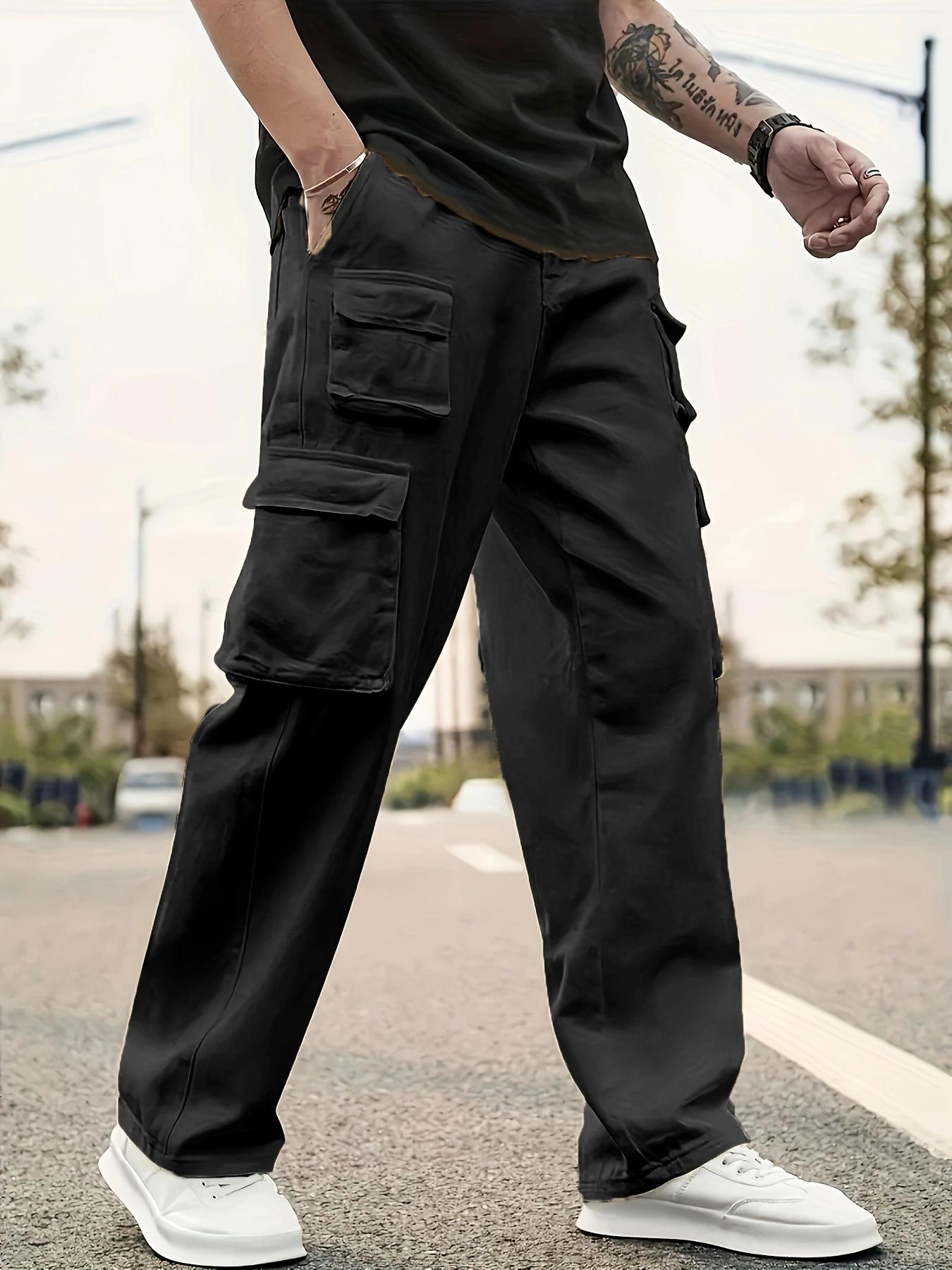 Men s Multi-pocket Cargo Jogging Pants - Casual, Loose Fit