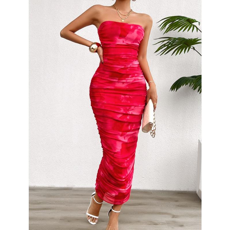 Dámské jarní a letní temperamentní zeštíhlující šaty s čistou touhou otřít hrudník a závratěmi