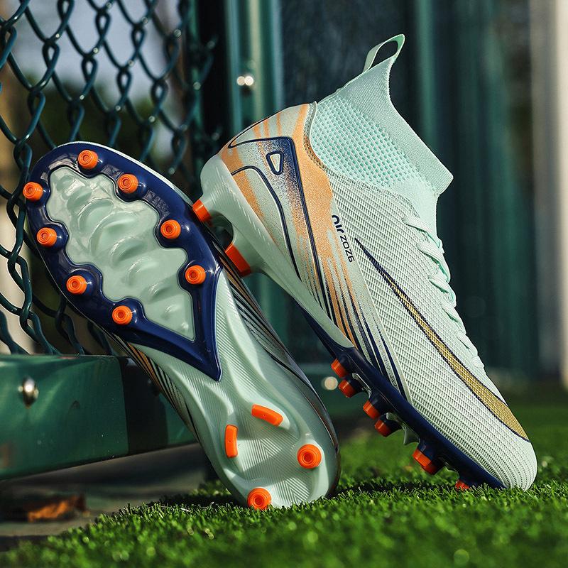 New foreign trade high-top football shoes adult AG long nails TF broken nails lawn training shoes football men and women
