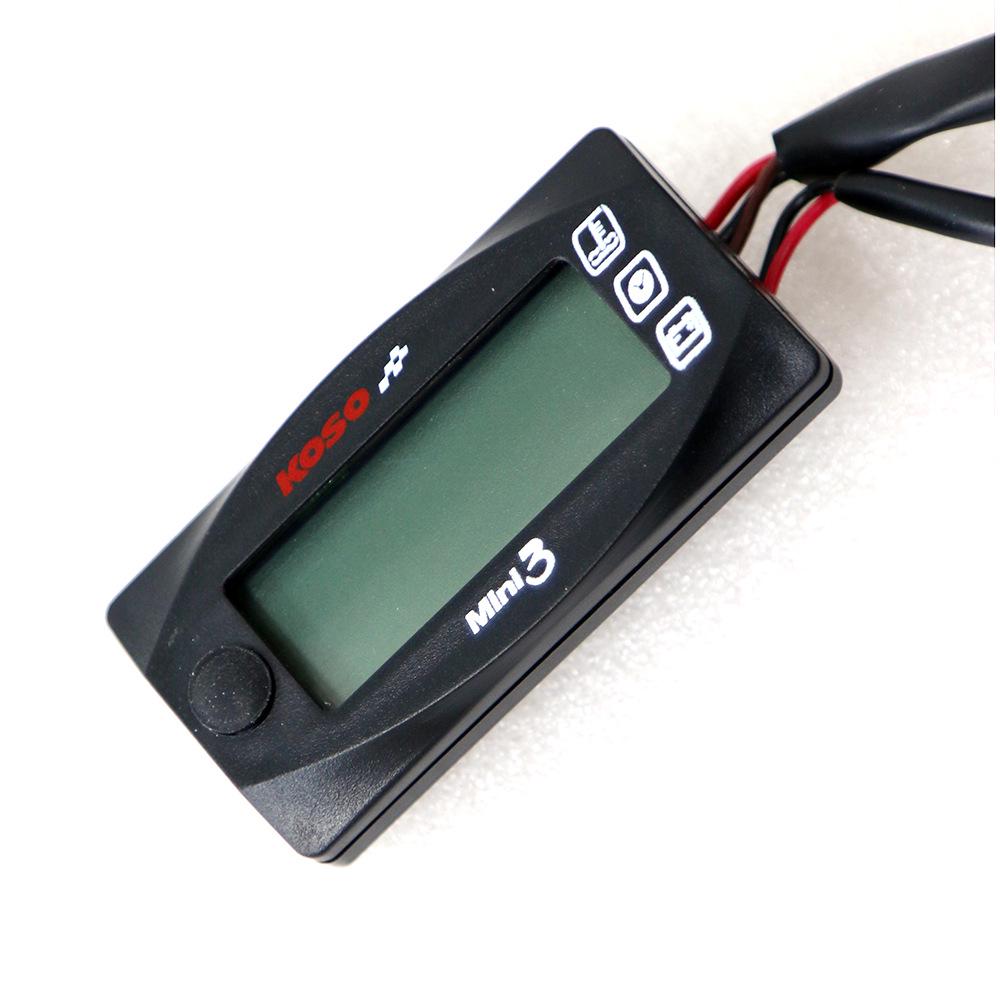 Koso Mini 3-in-1 Gauge: Water Temp, Voltmeter & Clock for Motorcycle Modifications