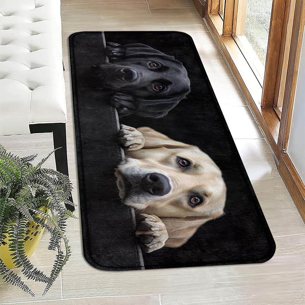 1Pcs Anti Fatigue Kitchen Rugs, Labrador Retriever Print Waterproof Non-Slip Thick Cushioned Kitchen Mat Heavy Duty Comfort Standing Mat for Kitchen
