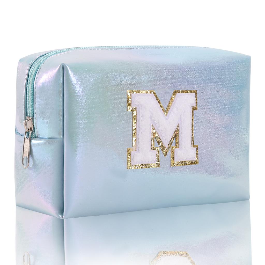 Octagon Bag Embroidery Alphabet Makeup Bag Large Capacity Toiletry Bag Travel Storage Bag Clutch Bag