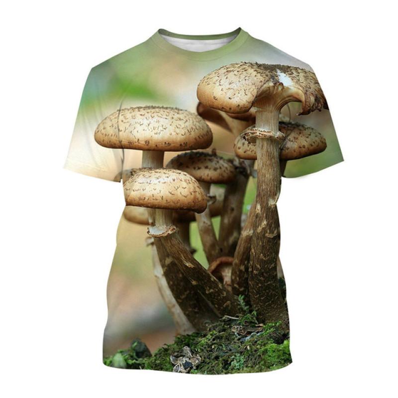 Osobnost Móda Houba Unisex Ležérní Tričko s Krátkým Rukávem Kulatý Výstřih Top Nový Zábavný HD 3d Potisk Letní Nadměrná Velikost Tričko