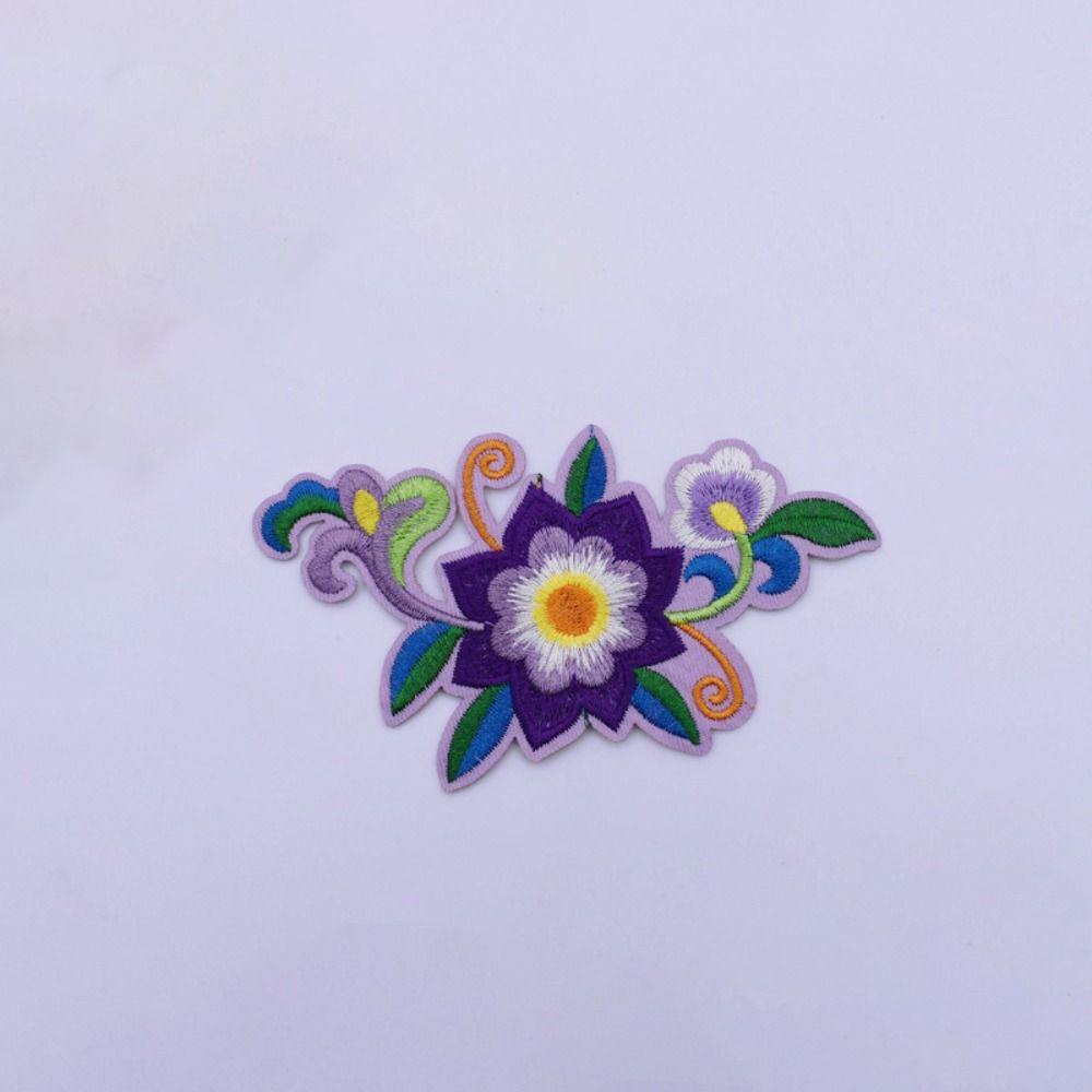 Flowers Leaves Embroidery Patches Hot Melt Adhesive Ironing DIY Embroidery Flowers Patch Sew Iron On Patches