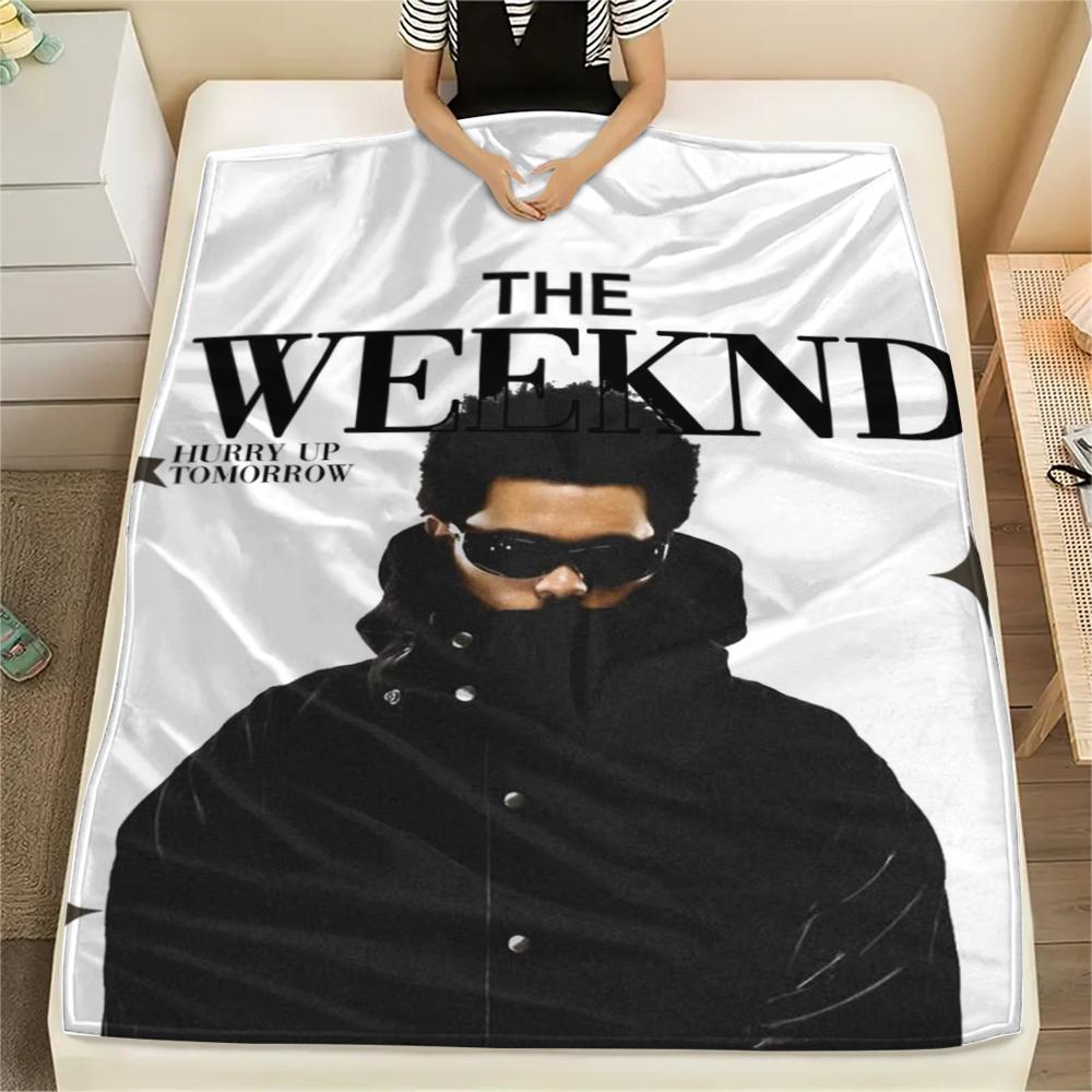 1PC The Weeknd Print Flannel Blanket, High quality Comfortable for All Seasons, Home Decor, Warmth and Comfort, Perfect for Christmas Gifts