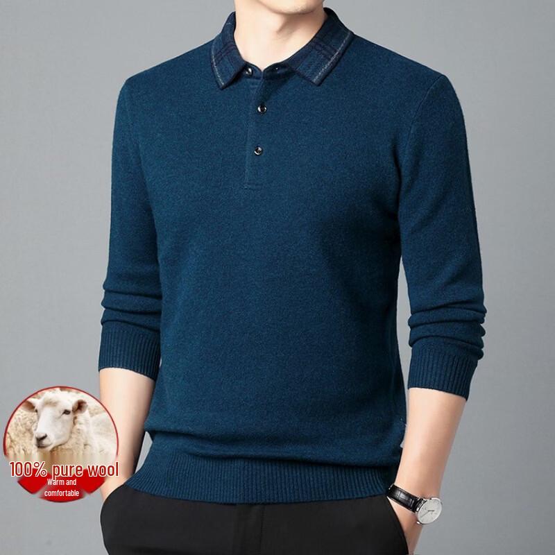 Hengyuanxiang Men's Thick Loose Casual Wool Sweater
