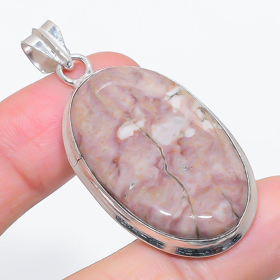 Natural Dolomite Gemstone 925 Sterling Silver Jewelry Pendant 2.17" I5F99
