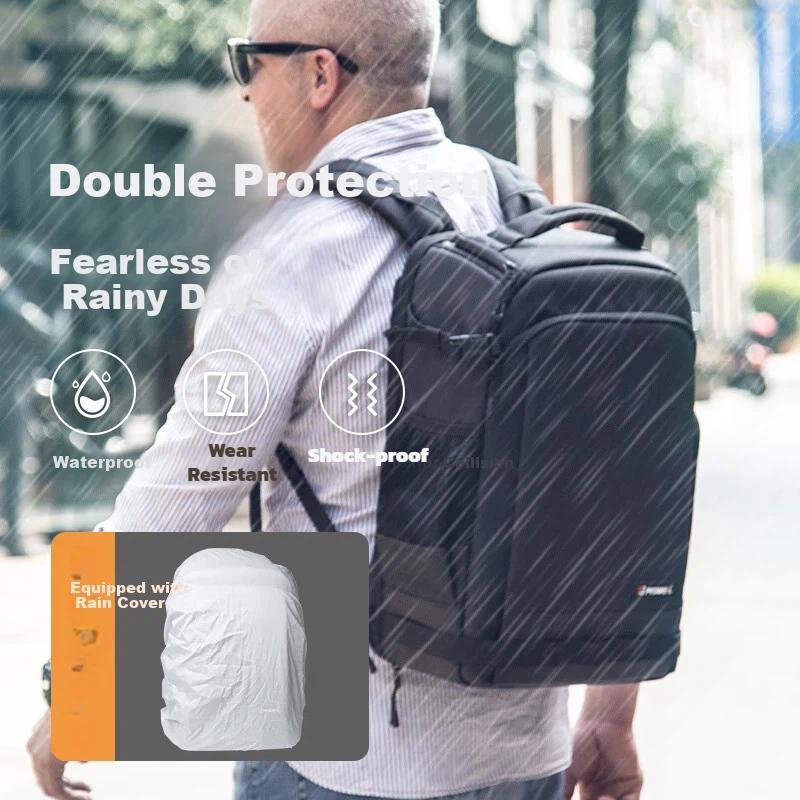 Prowell Mochila para Câmera, Mochila de Fotografia, Grande Capacidade, Armazenamento Multifuncional, Cinza, Tamanho Grande