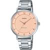 Casio Analog Quartz Women's Watch LTP-VT04D-4A Salmon Pink Metal Band Imported Model