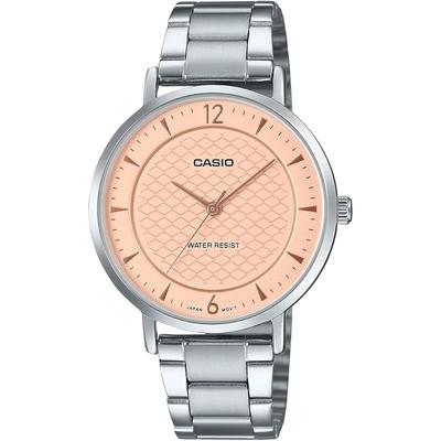 Analog Quartz Women's Watch LTP-VT04D-4A Salmon Pink Metal Band Imported Model