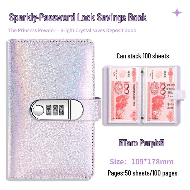 Crystal Clear A6 Password Lock Cash Savings Book Wallet