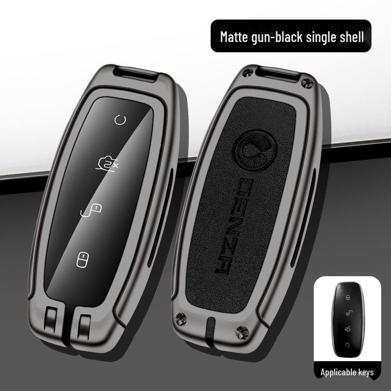 Denza D9 Key Case: Metal Leather Key Shell for Men & Women