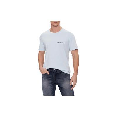 Letter Round Neck Fitted Short Sleeve T-Shirt Men T-Shirts Blue J30J324671-CYR