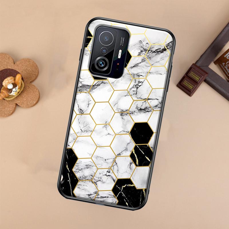 Marble Geometric Case For Xiaomi 14T 11T 12T 13T Pro 13 14 Ultra POCO X7 Pro X3 X5 F3 F5 F6 M6 X6 Pro Cover