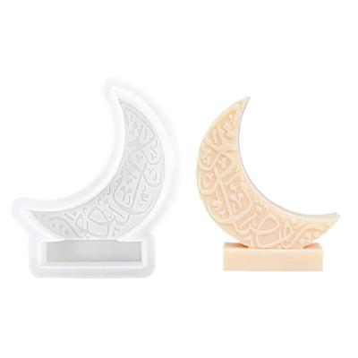 Moon Candle Silicone Mould Moon Shaped Resin Molds DIY Baking Molds for Eid
