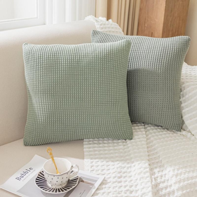 Fast Charging Unisex 40X40 45X45 50X50 Solid Color Jacquard Pillow Cover For Sofa Office Waist Cushion Cover Home Decorative Pillowcase Decoration