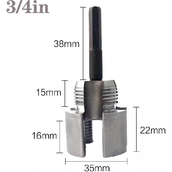 Integrated Internal & External Pipe Threading Tool, Rethreading Tool Kit, 2-in-1 Pipe Thread Cutter, Electric Drill Compatible Pvc Pipe Threader,