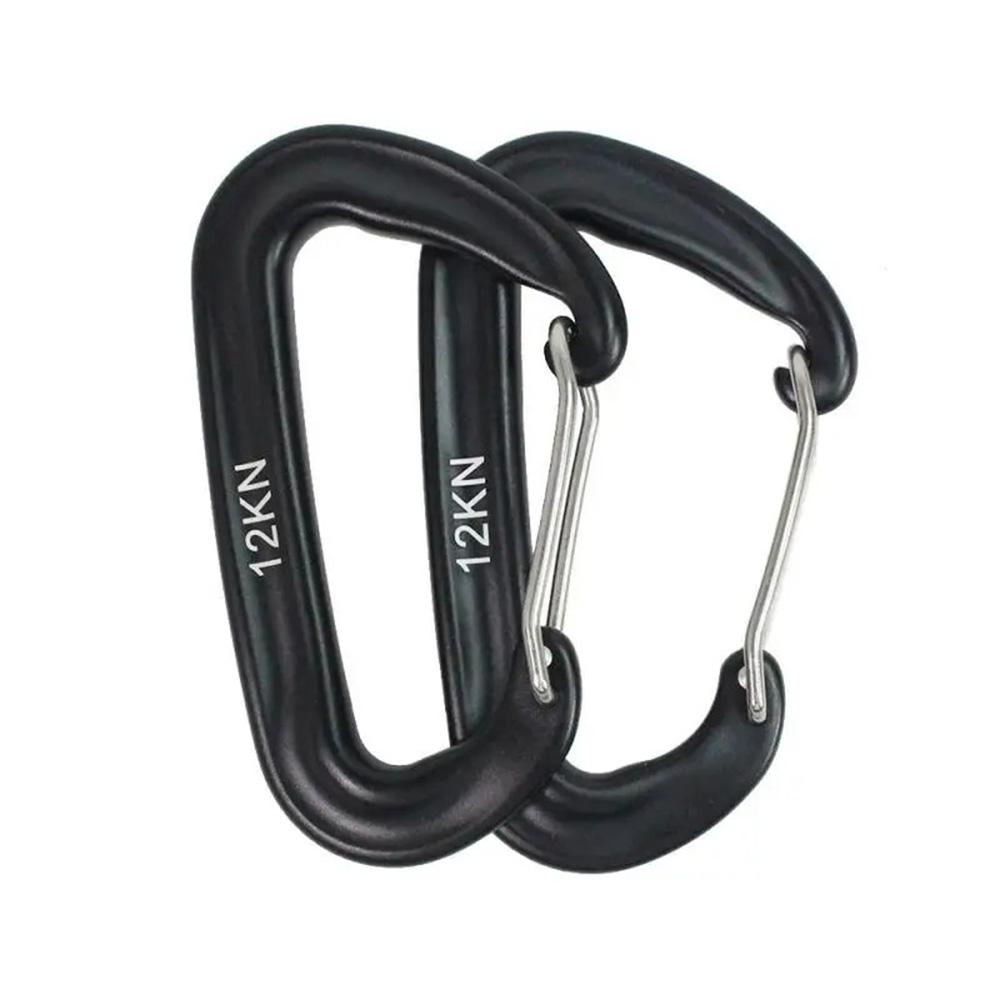 2 Stück Hochfeste D-Form Karabiner Schnalle Haken 12KN Sicherheitsverschluss Outdoor Abenteuer Ausrüstung Zubehör.