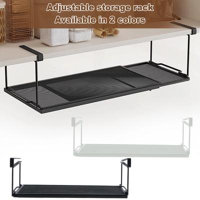 Scaffale Organizer Estensibile Sotto Pensile Acciaio Scaffale Portaoggetti Sotto Scrivania Multiuso Cucina Domestico Cesto Portaoggetti Sospeso