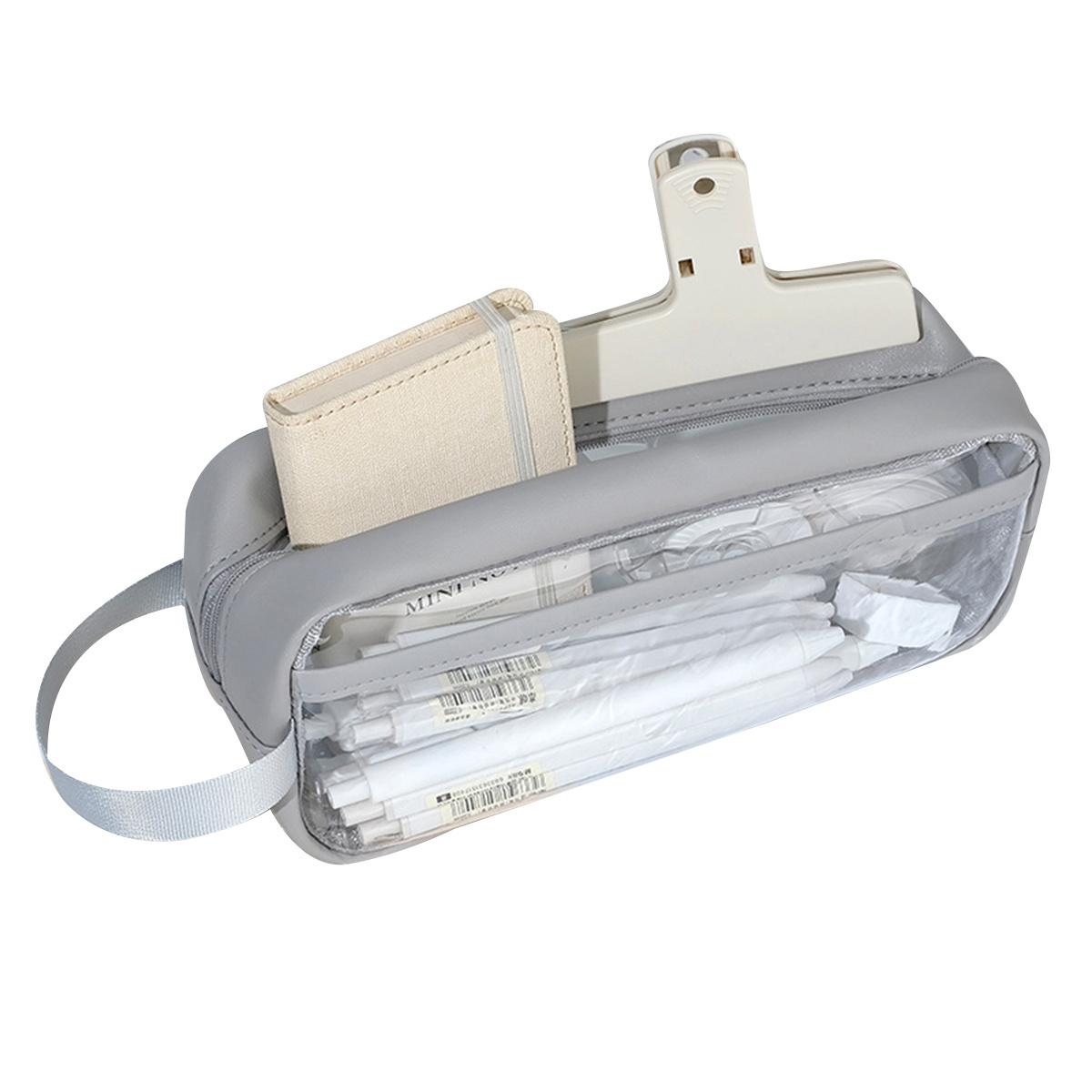 

Прозрачная сумка-карандаш большой емкости Ins Style, школьный чехол, держатель для канцелярских принадлежностей, водонепроницаемый портативный чехол для ручек, сумка для хранения карандашей серый