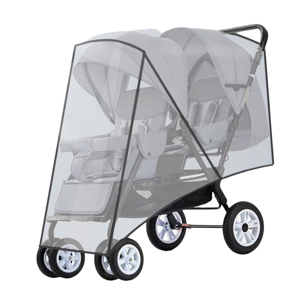 Twin Baby Strollers Raincoat Waterproof Full Wrap Case Protector Windproof Pram Cart Protective Sleeve for Outdoor Use