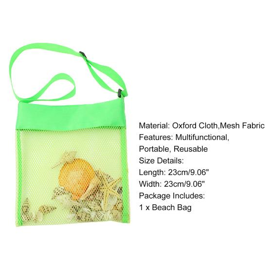 Children Sand Away Adjustable Shoulder Strap Multifunctional Foldable Mesh Beach Bag Water Toy Holder Outdoor Supplies
