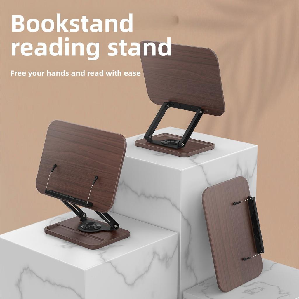 Multifunctional Adjustable Height 360-Degree Rotation Reading Stand Enlarged Bookstand for Desktop Laptop