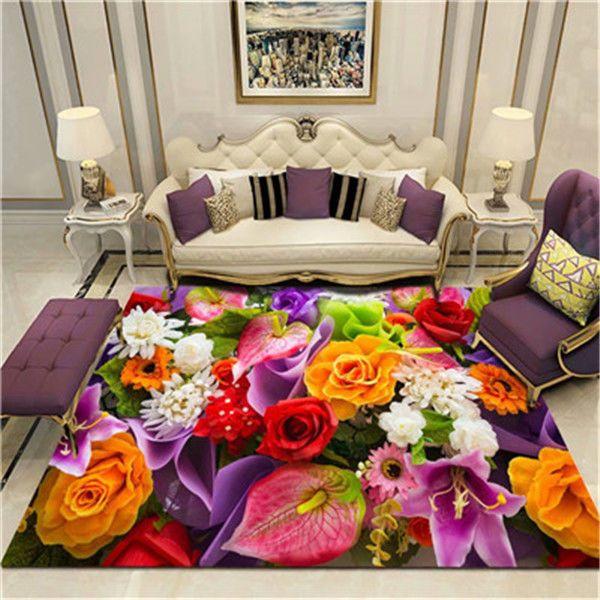 

Цветочный пасторальный ковер с 3D принтом, домашний декор, коврики для входной двери, коврики для гостиной, ковры в спальне, детский ковер, коврик для ванной 50*80cm