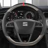 Nlcr7 Carbon Fiber Car Steering Wheel Cover For Seat Leon 5F Mk3 2013-2021 Ibiza 6J Tarraco Arona Ateca Alhambra Auto Accessories