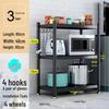 Floor-standing Detachable Kitchen Storage Rack with Wheels and Pot Holder for Microwave and Oven