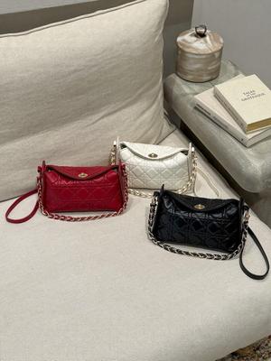 Borsa a Spalla Trapuntata a Rombo con Catena Primavera 2026 - Borsa a Tracolla di Alta Gamma da Donna, Stile di Moda Versatile